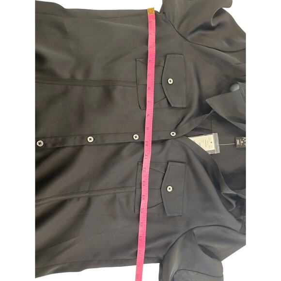 White House Black Market size M Black Blouse NWT - Picture 10 of 12